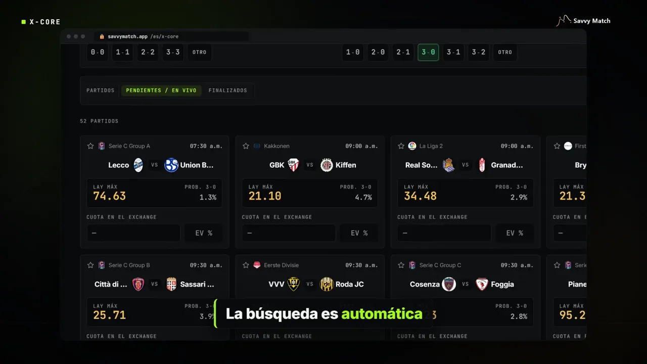Pantalla de X-Core